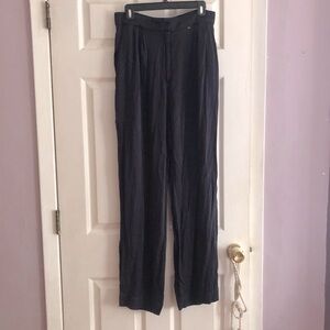 H&M Wide Leg Pants  Flowy Wide Leg Palazzo Ink Blue  Navy Size 12